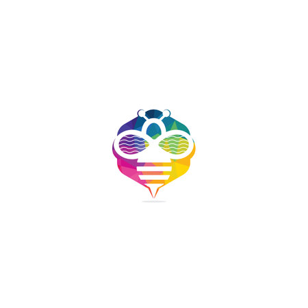 Bee Logo design, bee logo, Concept for honey package design. Bee Logo Template vector icon illustration design.のイラスト素材
