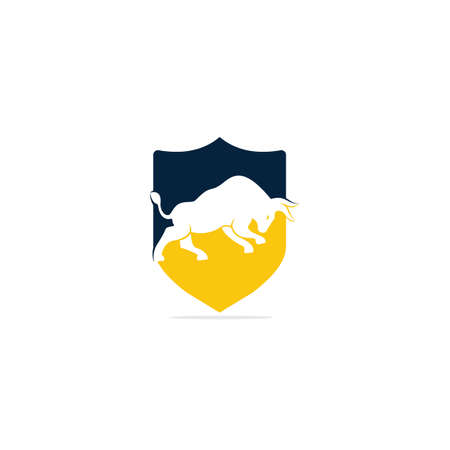 Bull vector logo design. Simple animal vector logo design template.のイラスト素材