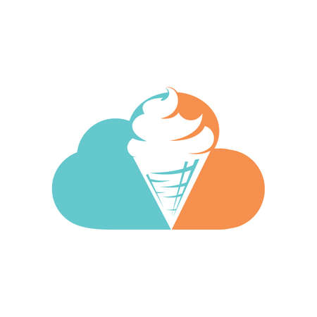 Ice cream logo design. Ice cream cloud vector icon.のイラスト素材