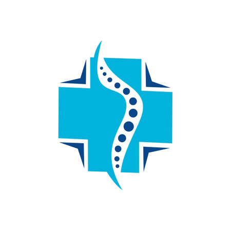 Chiropractic Logo Design Vector illustration . Pain Logo . Spine care logo. Bone , orthopedic , Chiropractic Wellness Center.のイラスト素材