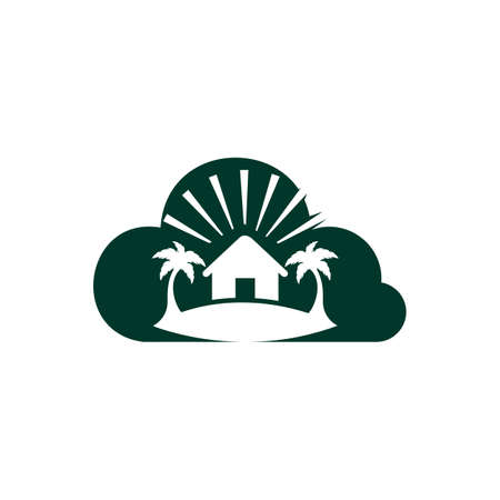 Beach House Logo Design. Beach Resort Logo Design.のイラスト素材