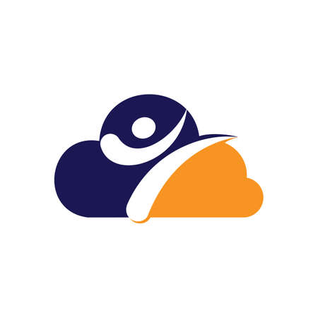 Karate sports with cloud vector logo design. Martial art logo concept.のイラスト素材