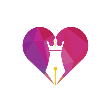 King pen vector logo design. Royal Pen crown Logo design vector template.のイラスト素材