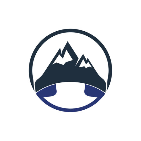 Mountain call vector logo design template. Handset with mountain icon logo design.のイラスト素材