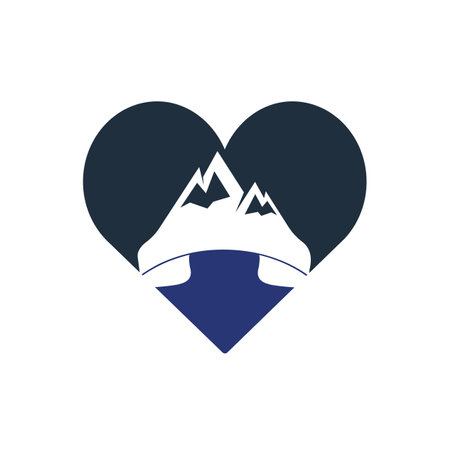 Mountain call vector logo design template. Handset with mountain icon logo design.のイラスト素材