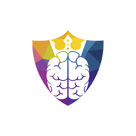 Smart king vector logo design. Human brain with crown icon design.のイラスト素材