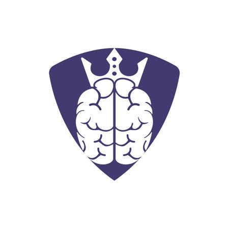 Smart king vector logo design. Human brain with crown icon design.のイラスト素材