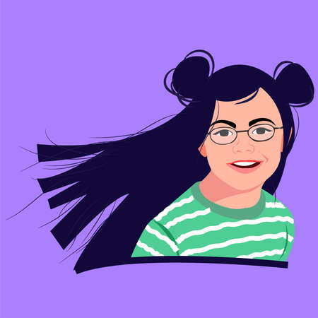 Beautiful girl smile with sunglassesのイラスト素材