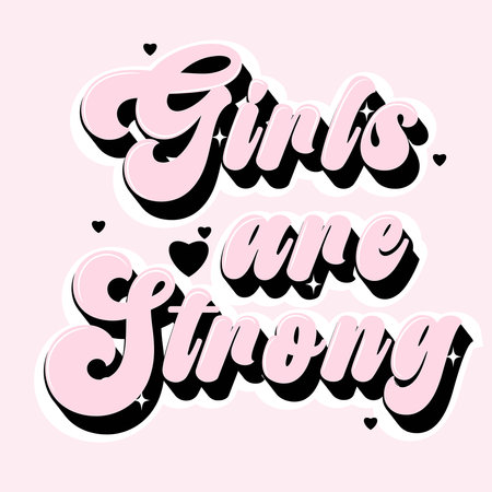 Girls are strong vector for girl t-shirt print design.のイラスト素材