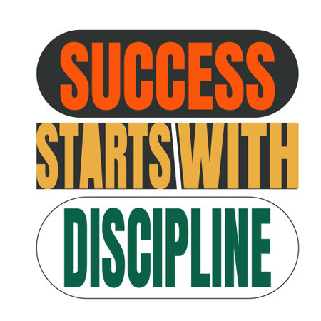Success starts with discipline motivational gym quote. Gym vector design template.のイラスト素材