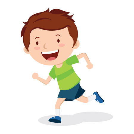 Boy running. Marathon runner or a boy running on school sport day.のイラスト素材