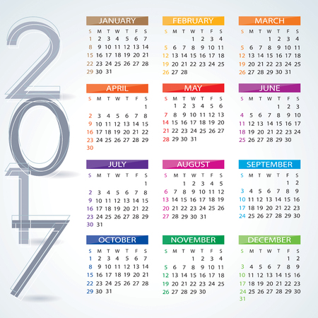 2017 Calendarのイラスト素材