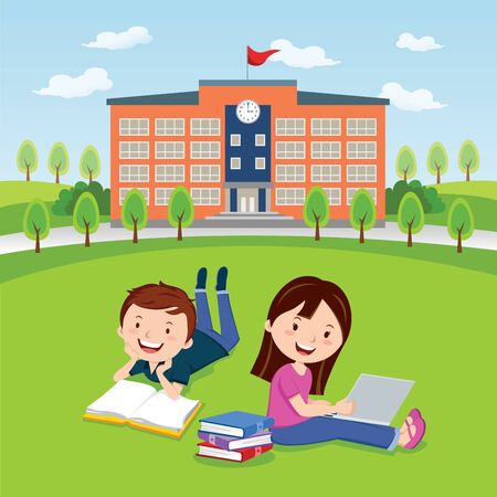College campus lifeのイラスト素材