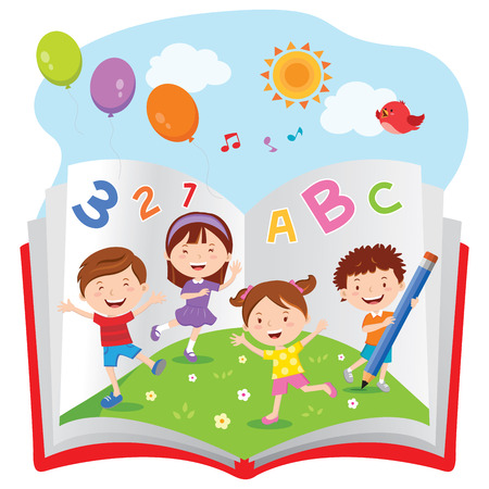 Fun with bookのイラスト素材