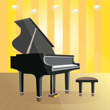 Piano on stageのイラスト素材
