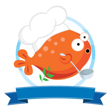 Cheerful fish chefのイラスト素材