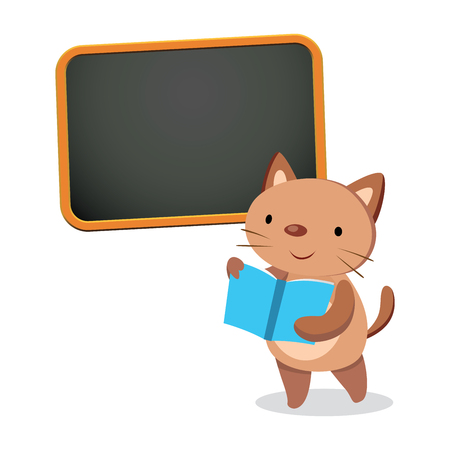 Kitten on lessonのイラスト素材