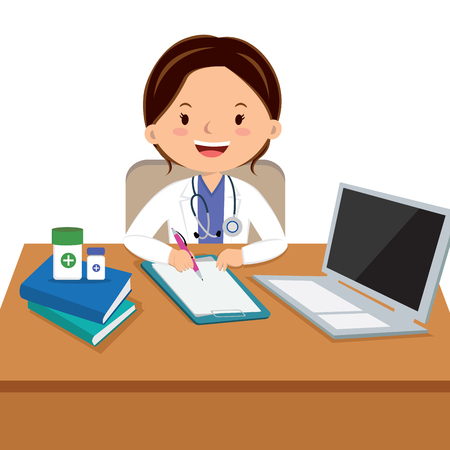 Female general practitioner office. Medical consultation.のイラスト素材