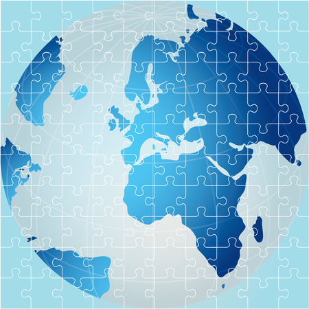 Puzzle of Globe, Africa viewのイラスト素材