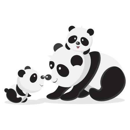 Panda bear vector on white background.のイラスト素材