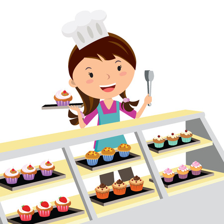 Cupcake bakery Vector illustration.のイラスト素材