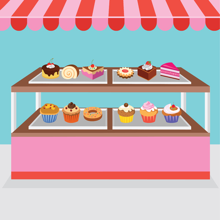 Pastry stall Vector illustration.のイラスト素材