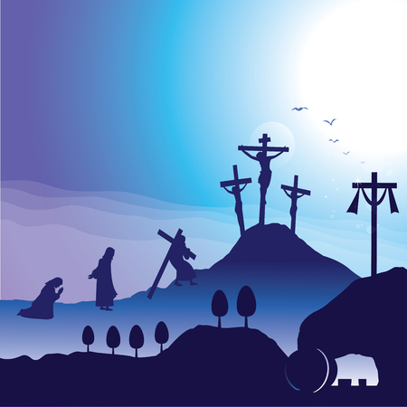 Crucifixion and Resurrection of Jesusのイラスト素材