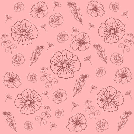 Beautiful flower Pattern Background illustrations, perfect for feminine and beautiful designsのイラスト素材