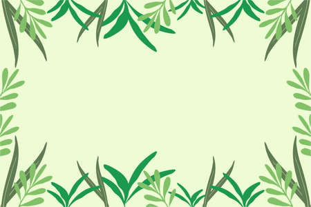 Vector illustration background with flowers, leaves and branches. Style with copy space for text.のイラスト素材