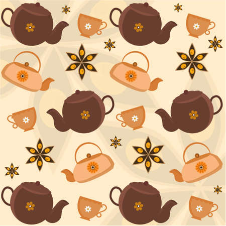 Tea Time Background Vectorのイラスト素材