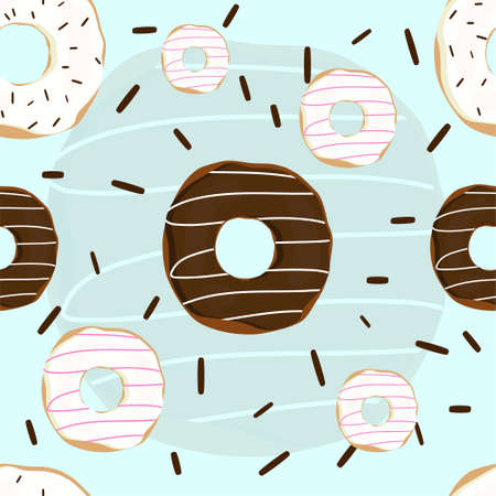 Donuts Pattern Background Vectorのイラスト素材