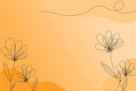 Floral Line Art Background Vectorのイラスト素材