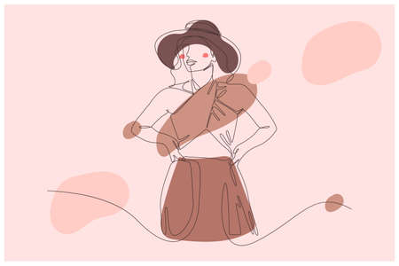 Women On Focus Background Vectorのイラスト素材