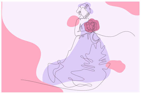 Women On Focus Background Vectorのイラスト素材