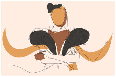 Women On Focus Background Vectorのイラスト素材