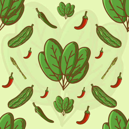Vegetables Seamless Pattern Backgroundのイラスト素材