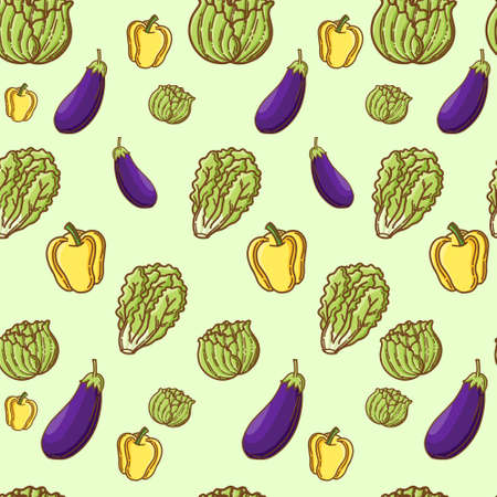 Vegetables Seamless Pattern Backgroundのイラスト素材