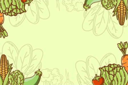 Vegetables Background Vectorのイラスト素材