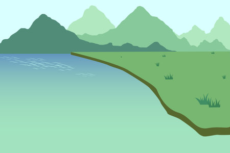 Mountain View Background Vectorのイラスト素材