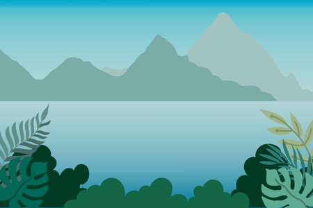 Mountain View Background Vectorのイラスト素材