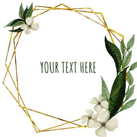 Floral Watercolor Frameのイラスト素材