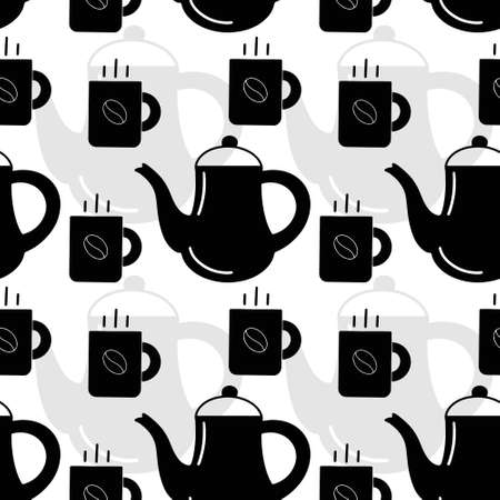 Coffee Seamless Pattern illustrationのイラスト素材