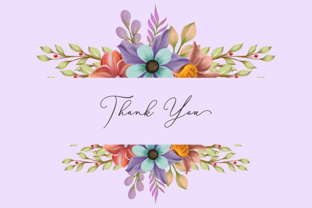 Colorful Flowers Watercolor Backgroundのイラスト素材