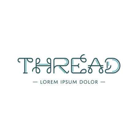 Vector thread logo. Vintage letter. Curl signのイラスト素材