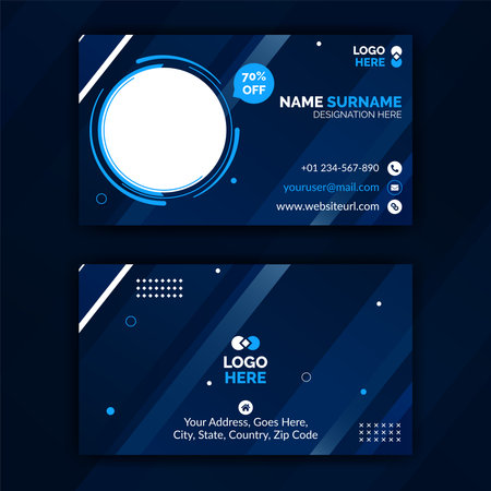 Blue abstract creative business card designのイラスト素材