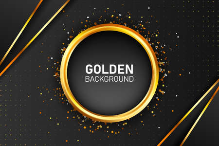Luxury golden and black gradient background for banners, posters, cardsのイラスト素材