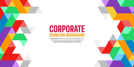 corporate geometric shapes colorful backgroundのイラスト素材