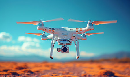 Drone Flying in the Air High Quality Imageの素材