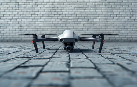Drone on a Brick Surface Capturing Aerial Viewsの素材
