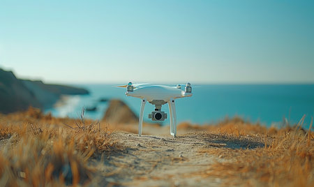 Drone Flying in the Air High Quality Imageの素材